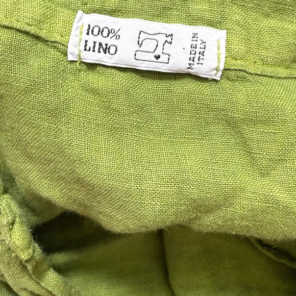 Italian 100% Linen‎ Dress with Sheer Floral Overlay Cottagecore / Fairycore - Picture 5 of 6